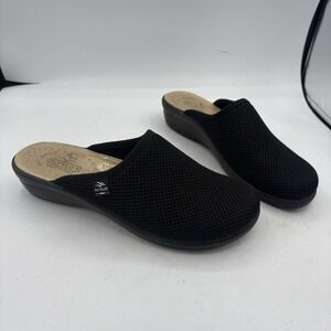 Fly Flot Shoes Womens Size 8.5 EU 40 Mule Mesh Clogs Black Anti Shock Anatomic